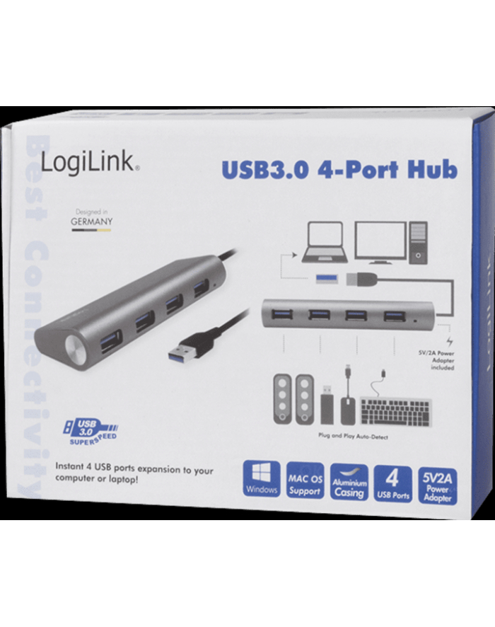 logilink Hub 4xUSB 3.0 aluminiowa obudowa główny