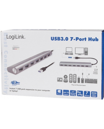 logilink Hub USB 3.0 7-portów aluminiowa obudowa