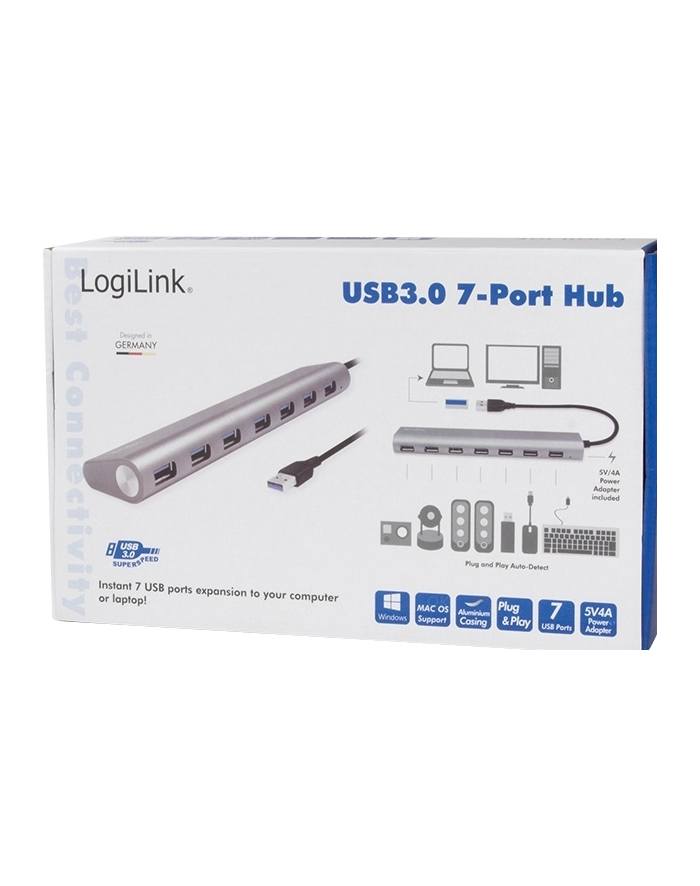 logilink Hub USB 3.0 7-portów aluminiowa obudowa główny