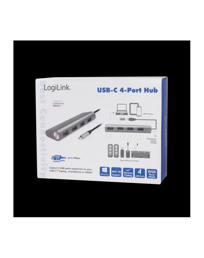 logilink Hub 4xUSB 3.1, USB-C, aluminiowa obudowa główny