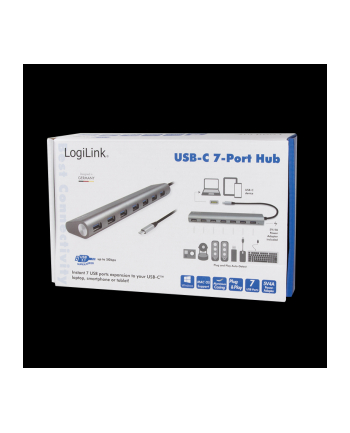 logilink Hub USB-C 3.1 7-portów aluminiowa obudowa