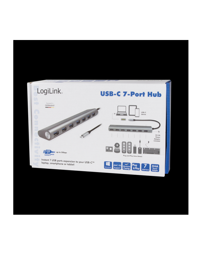 logilink Hub USB-C 3.1 7-portów aluminiowa obudowa główny