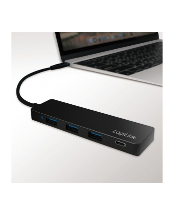 logilink Hub USB-C 3.1 4-porty ultra slim, czarny