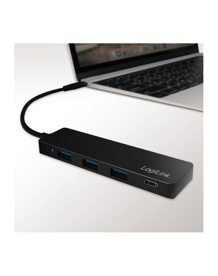 logilink Hub USB-C 3.1 4-porty ultra slim, czarny główny