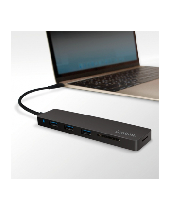 logilink Hub USB-C 3.1, 3-porty z czytnikiem kart