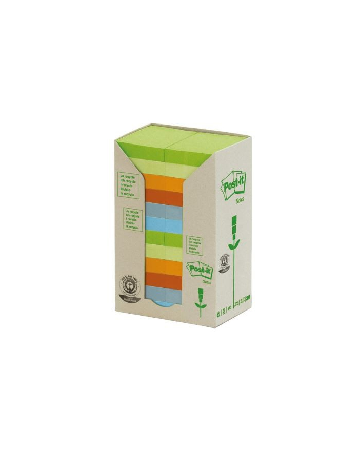 3m Bloczki ekologiczne Post-it pastelowe 38x51mm 24x100 kartek 6531RPT główny