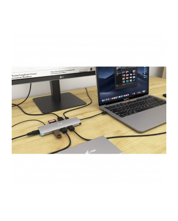 i-tec USB-C Metal Nano Stacja Dokująca 1x HDMI 4K Ultra HD 3840 x 2016 @ 30Hz 1x czytnik SD 1x czytnik micro SD 1x Ethernet GLAN RJ-45 port 1x