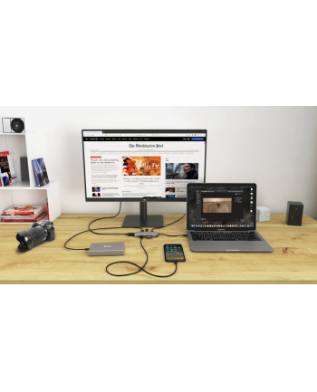 i-tec USB-C Metal Nano Stacja Dokująca 1x HDMI 4K Ultra HD 3840 x 2016 @ 30Hz 1x czytnik SD 1x  czytnik micro SD 3x USB 3.0 1x USB-C Power D