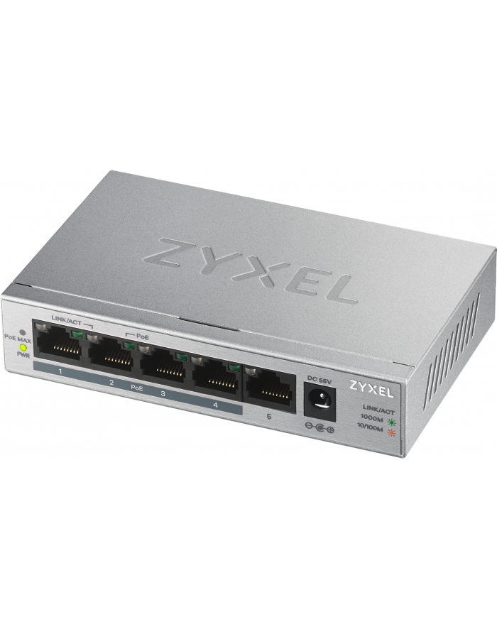 zyxel Przełącznik GS1005-HP 5 Port Gigabit PoE+ unmanaged desktop 60W główny