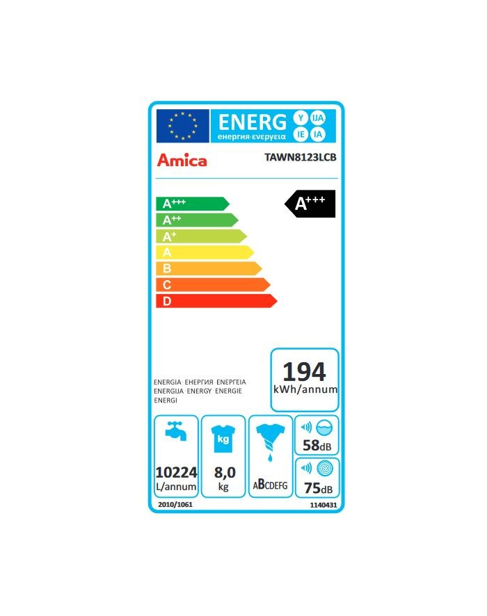 amica Pralka TAWN8123LCB główny