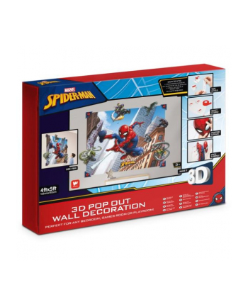 Dekoracje ścienne 3D Spider-Man 44586 121,92x152,4cm p12 Walltastic