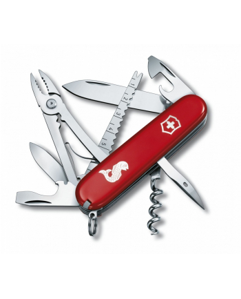 victorinox Scyzoryk Angler z rybką, czerwony, Celidor, 91mm 1.3653.72