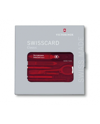 victorinox Scyzoryk SwissCard Classic, transparentny czerwony 0.7100.T