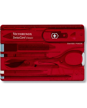 victorinox Scyzoryk SwissCard Classic, transparentny czerwony 0.7100.T