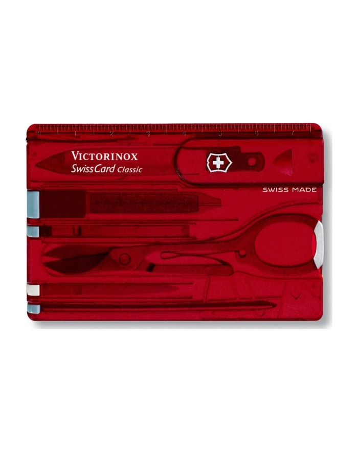 victorinox Scyzoryk SwissCard Classic, transparentny czerwony 0.7100.T główny