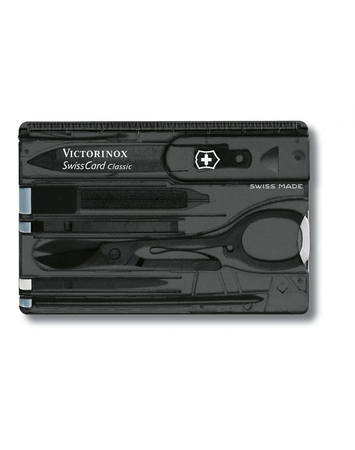 victorinox Scyzoryk SwissCard Lite z diodą, transparentny czarny 0.7333.T3 główny