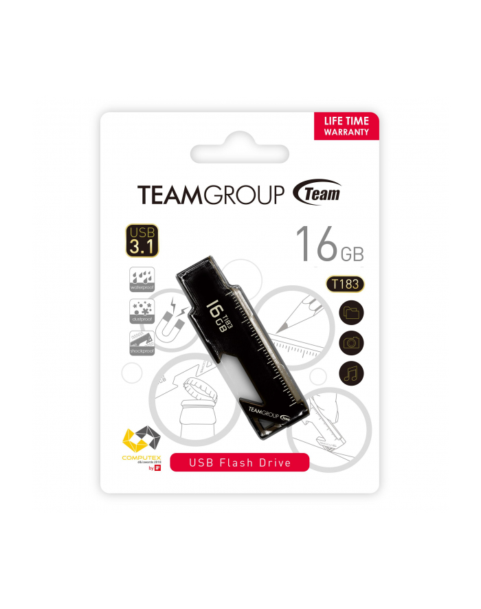 Team Group Pamięć USB T183 16GB USB 3.0 Czarna wielofunkcyjny design główny