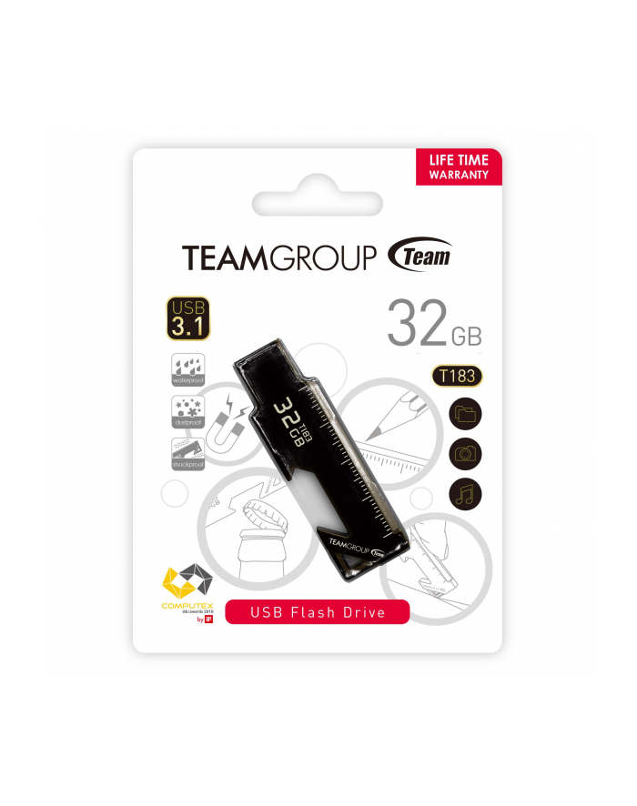Team Group Pamięć USB T183 32GB USB 3.0 Czarna wielofunkcyjny design główny