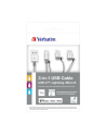 Verbatim 3in1 Lightning/USB-C/Micro B Stainless Steel Cable Sync & Charge - nr 14