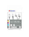 Verbatim 3in1 Lightning/USB-C/Micro B Stainless Steel Cable Sync & Charge - nr 22