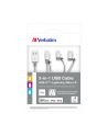 Verbatim 3in1 Lightning/USB-C/Micro B Stainless Steel Cable Sync & Charge - nr 5