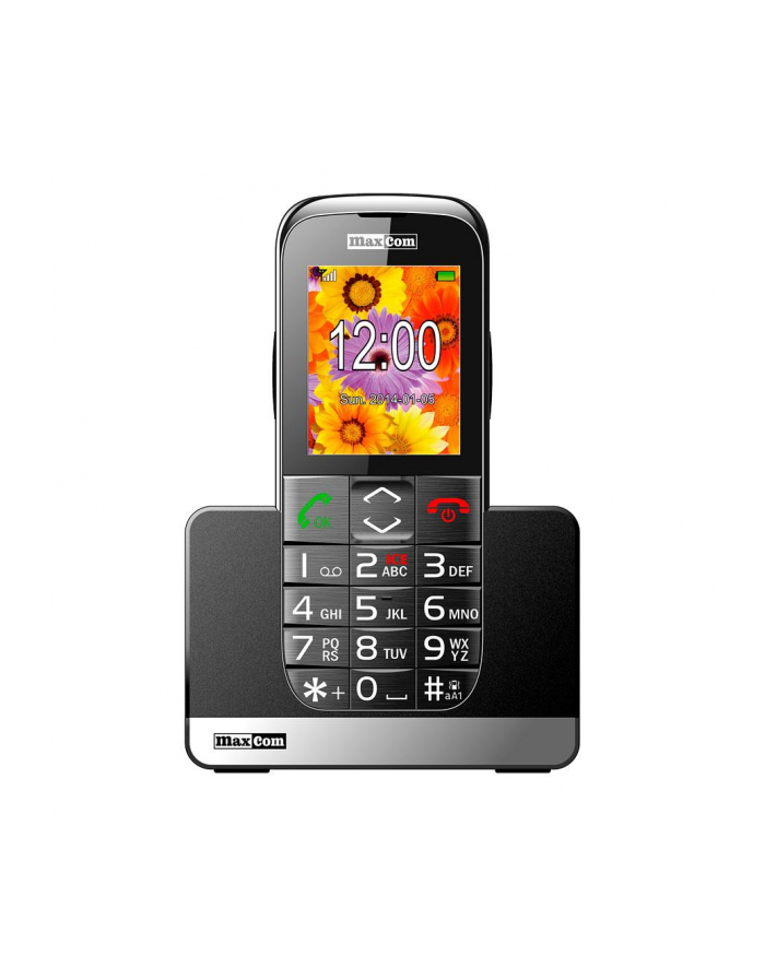 MaxCom MM721 3G, Telefon GSM, Telefon Komórkowy Dla Seniora, Czarno-Srebrny główny