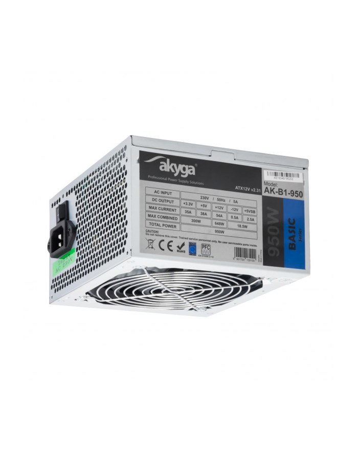 Akyga Basic ATX Power Supply 950W AK-B1-950 Fan12cm P8 5xSATA PCI-E główny