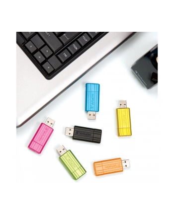Flashdrive Verbatim PinStripe 128GB black