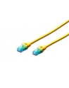 Kabel Digitus patch cord UTP, CAT.5E, żółty, 10m, - nr 1