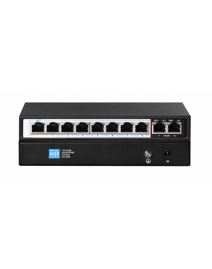 EXTRALINK PERSES 8-port GbE Unmanaged 802.3af/at PoE Switch + 2x SFP Up-Link główny
