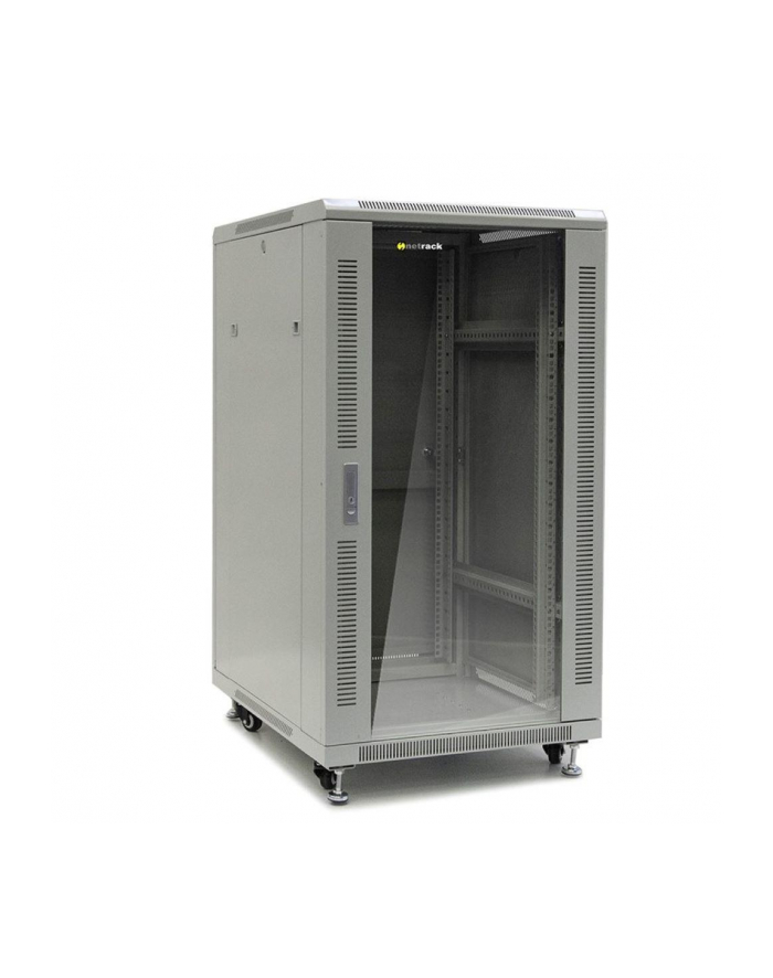 Netrack szafa serwerowa stojąca 22U/600x600mm (drzwi szklane)-szary ZŁOŻONA główny