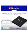 Verbatim Ultra HD 4K External Slimline Blu-ray Writer USB 3.1 with USB-C to A - nr 16