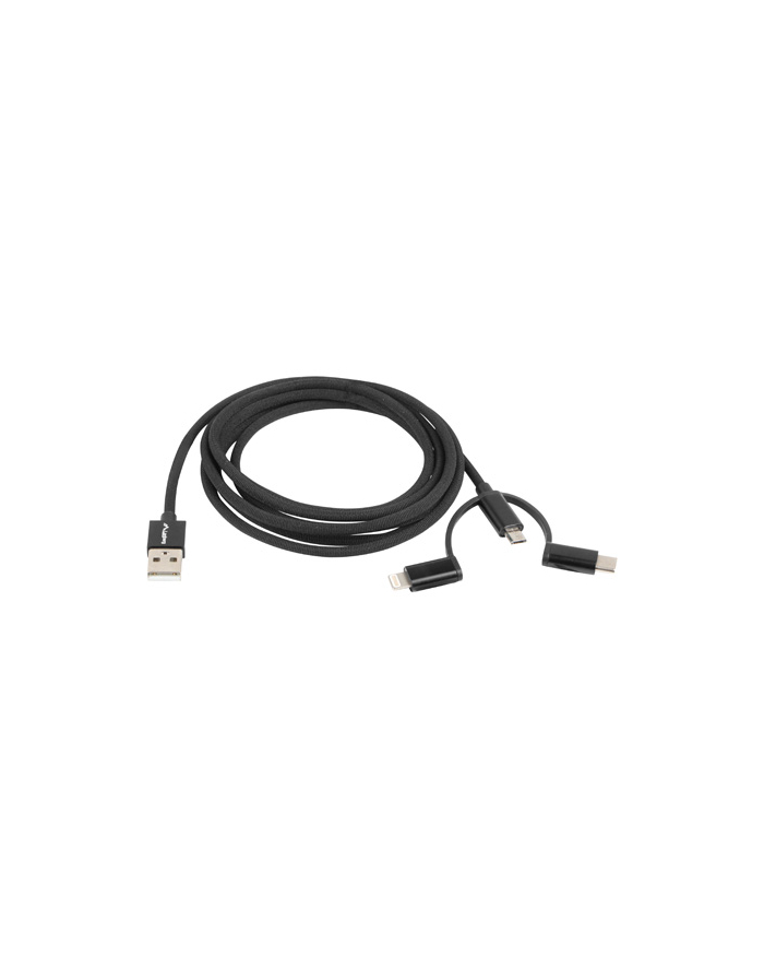 Lanberg kabel 3w1 USB-A(M)->MICRO-B(M)+Lightning(M)+USB-C(M) 2.0 1.8m Premium główny