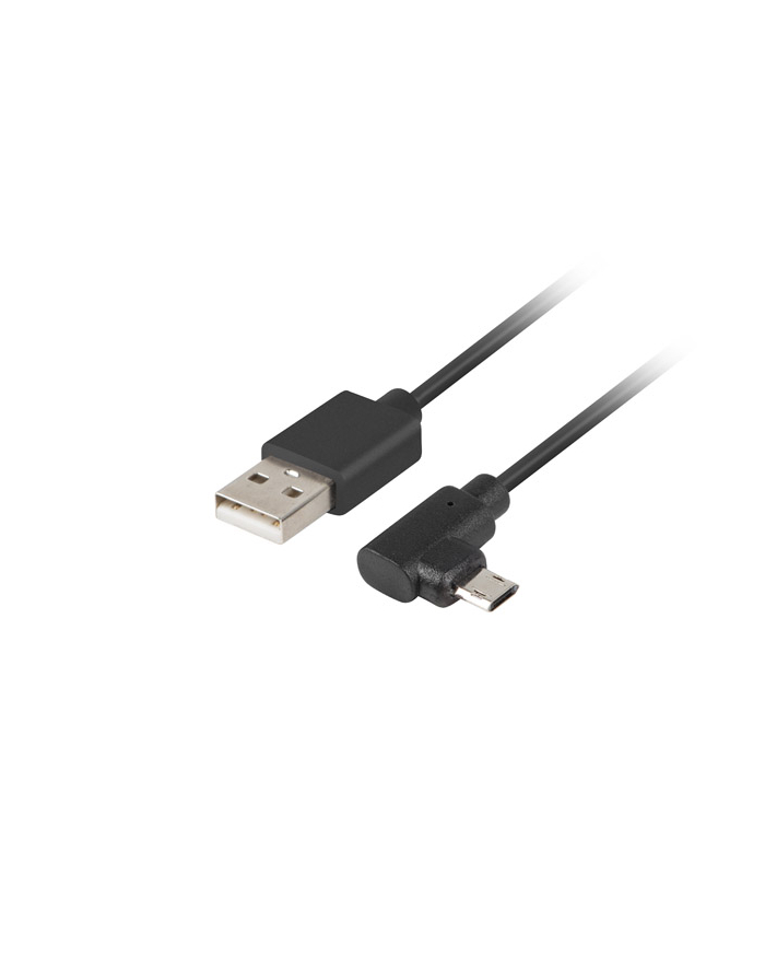 Lanberg kabel USB Micro-B(M)->A(M) 2.0 Kątowy Lewo/Prawo Easy-USB 1.8m Czarny główny