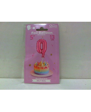 godan Balon foliowy na patyku Cyfra0 różowa BC-5RO0    .