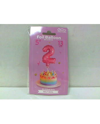 godan Balon foliowy na patyku Cyfra2 różowa BC-5RO2    .