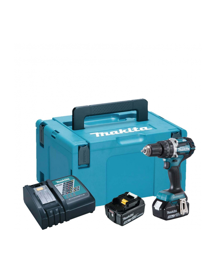 Makita DHP484RTJ - niebieski / kolor: czarny - MAKPAC, 2x Li-Ion Battery 5.0Ah główny