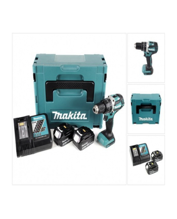 Makita DHP484RTJ - niebieski / kolor: czarny - MAKPAC, 2x Li-Ion Battery 5.0Ah nr 2