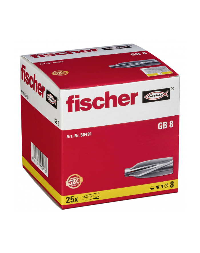 Wtyczka Fischer do gazobetonu GB 8 - jasnoszara - 25 części główny
