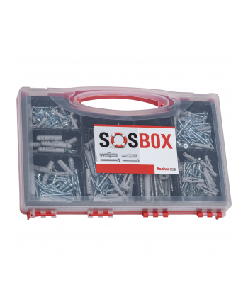 Fischer SOSBOX Kołek rozporowy S plus FU ze śrubami - jasnoszary - 360- części