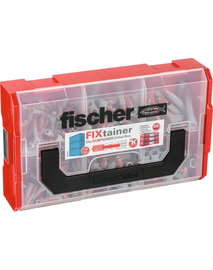 Fischer FIXtainer - DUOPOWER - kołek - jasnoszary / czerwony - 210 części główny