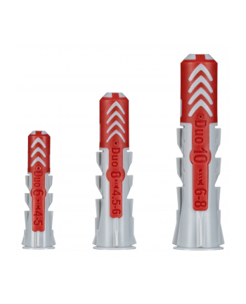 Fischer FIXtainer - DUOPOWER - kołek - jasnoszary / czerwony - 210 części