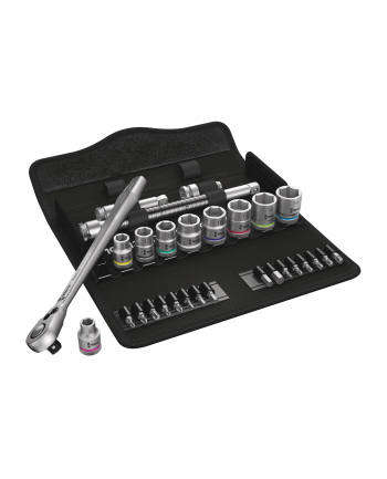 Wera Cyclops Metal Ratchet Set 8100 SB8 - 3/8 - Tool Set - kolor: czarny / srebrny - 29-piece - with reversible ratchet