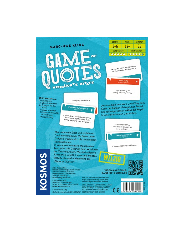 Kosmos Game of Quotes (Marc-Uwe Kling) - 692926 główny