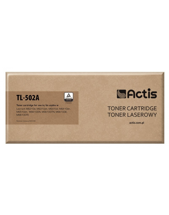 Toner ACTIS TL-502A (zamiennik Lexmark 50F2H00; Supreme; 5 000 stron; czarny) główny