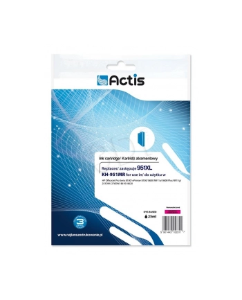 Tusz ACTIS KH-951MR (zamiennik HP 951XL CN047AE; Standard; 25 ml; czerwony)