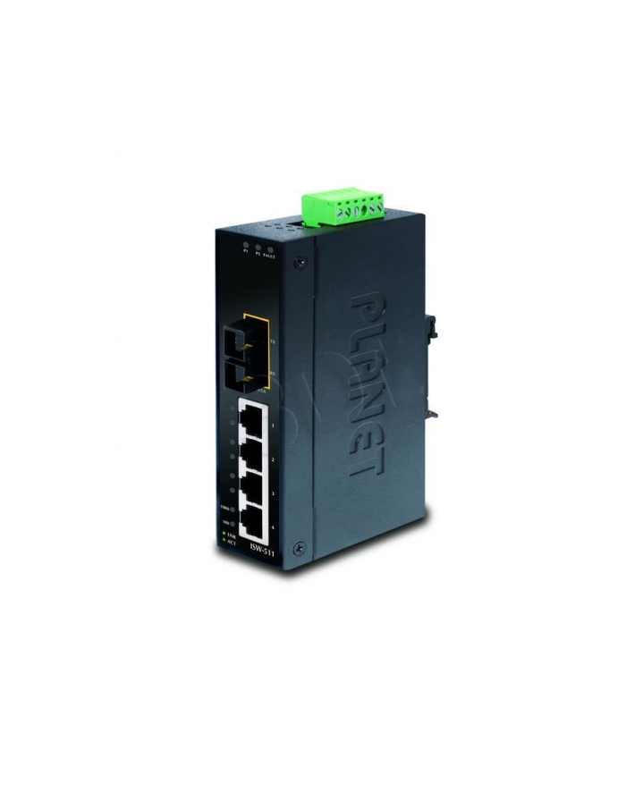 PLANET ISW-511 Switch Przemysłowy 4 x 10/100Mbps + 1 x FX  SC  MM do 2km główny