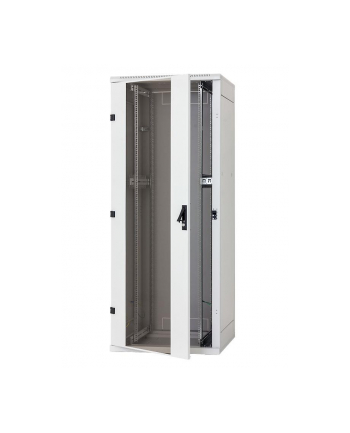 Szafy Triton RZA-27-A66-CAX-A1 (27U; 19''; 1300mm / 600mm / 600 mm; stojąca; Otwierane  Szklane; 400 kg; kolor jasnoszary)