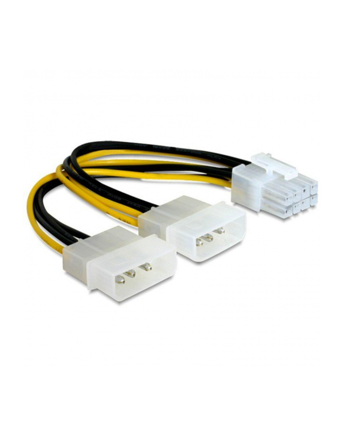 Kabel Akyga  AK-CA-29 (Molex 4-pin x 2 F - PCI-E 8-Pin M; 0 15m; kolor biały  kolor czarny  kolor żółty) główny