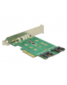 DELOCK PCI-E -> M.2 KEY B + 1X M.2 KEY M + 2XSATA 6 GB/S LOW PROFILE - nr 8